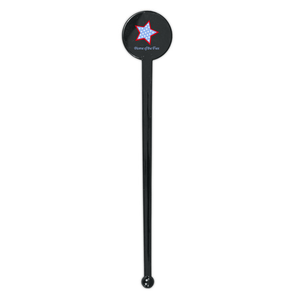American Quotes Black Plastic 7" Stir Stick - Round - Single Stick