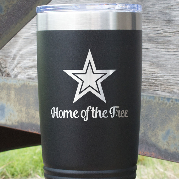 American Quotes Black Polar Camel Tumbler - 20oz - Close Up