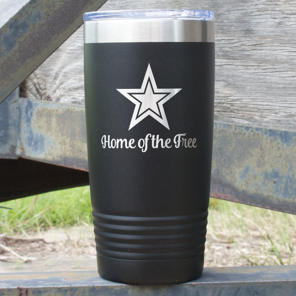 Custom American Quotes 20 oz Stainless Steel Tumbler - Black - Double Sided