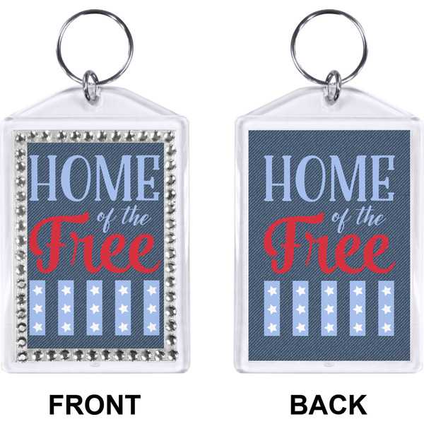 American Quotes Bling Keychain (Front + Back)