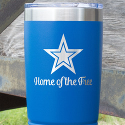 American Quotes 20 oz Stainless Steel Tumbler - Royal Blue - Double Sided