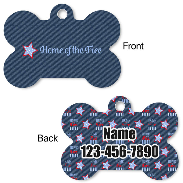 American Quotes Bone Shaped Dog ID Tag - Large - Approval