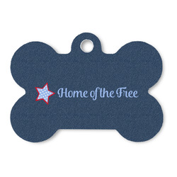 American Quotes Bone Shaped Dog ID Tag - Large