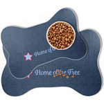 American Quotes Bone Shaped Dog Food Mat (Personalized)