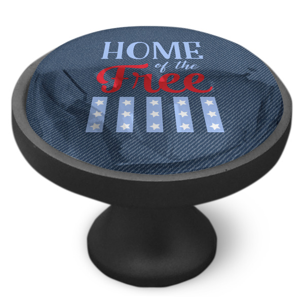 American Quotes Cabinet Knob - Black - Side