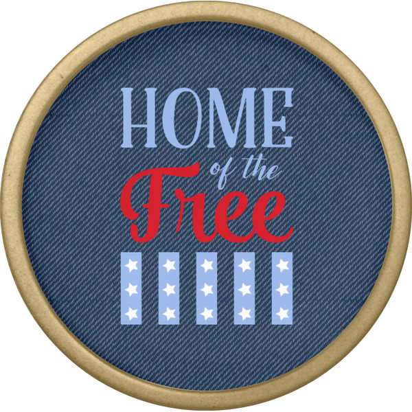 American Quotes Cabinet Knob - Gold - Front