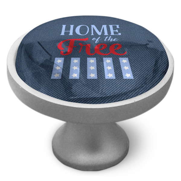 American Quotes Cabinet Knob - Nickel - Side
