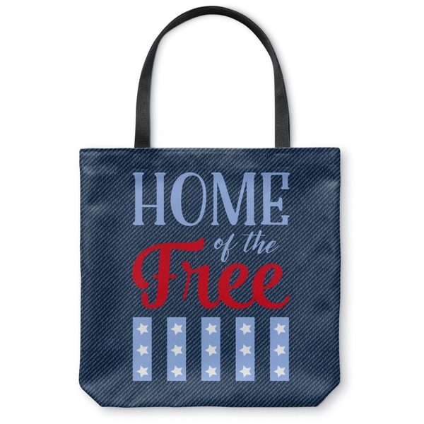 Custom American Quotes Canvas Tote Bag - Small - 13"x13" (Personalized)