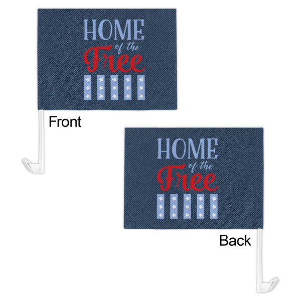 American Quotes Car Flag - 11" x 8" - Front & Back View