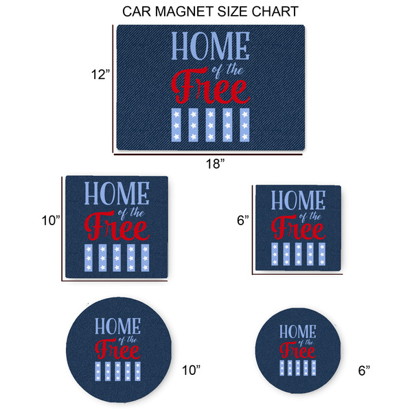 American Quotes Car Magnets - SIZE CHART