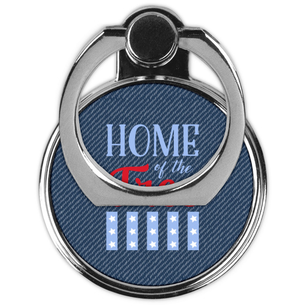 American Quotes Cell Phone Ring Stand & Holder - Front (Collapsed)