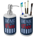 American Quotes Ceramic Bathroom Accessories Set