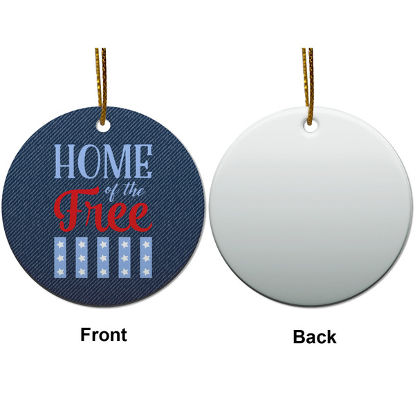 American Quotes Ceramic Flat Ornament - Circle Front & Back (APPROVAL)