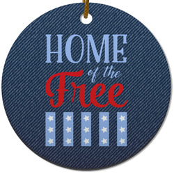 American Quotes Round Ceramic Ornament