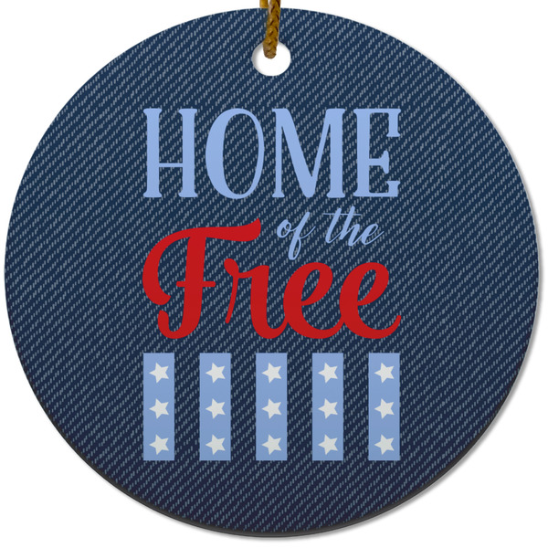 Custom American Quotes Round Ceramic Ornament