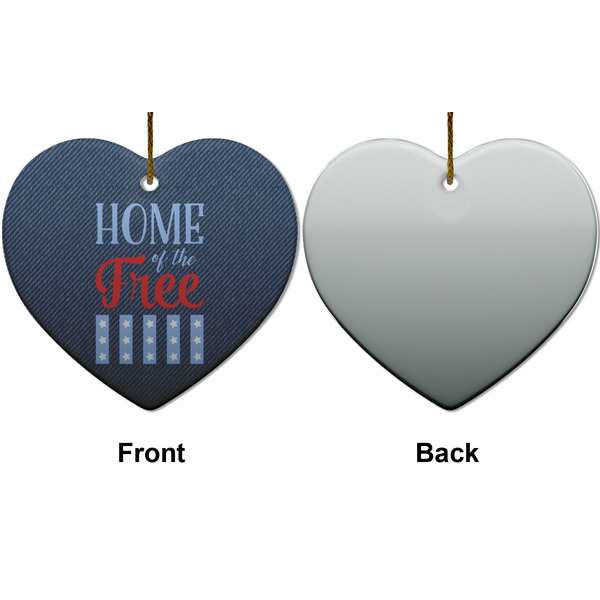 American Quotes Ceramic Flat Ornament - Heart Front & Back (APPROVAL)