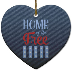 American Quotes Heart Ceramic Ornament