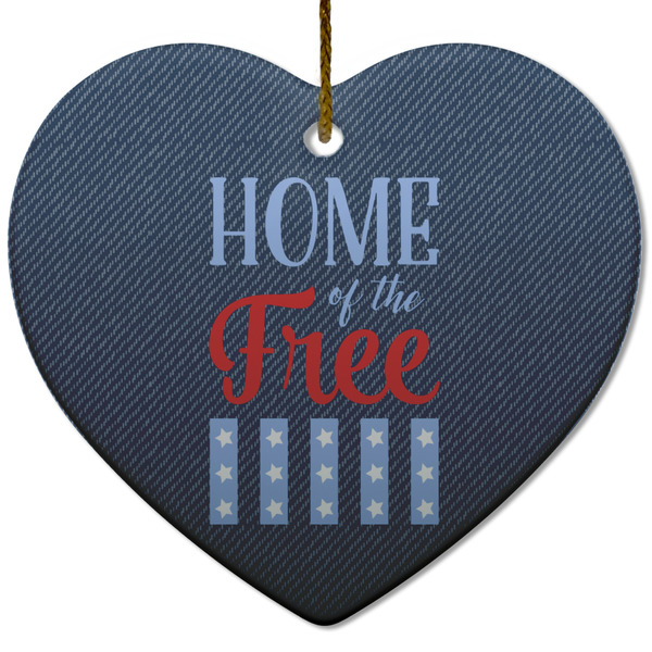 Custom American Quotes Heart Ceramic Ornament