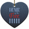 American Quotes Ceramic Flat Ornament - Heart (Front)