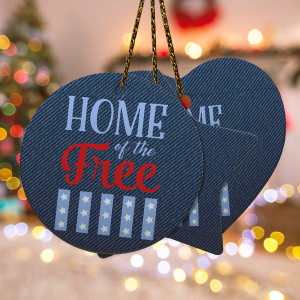 Custom American Quotes Ceramic Ornament