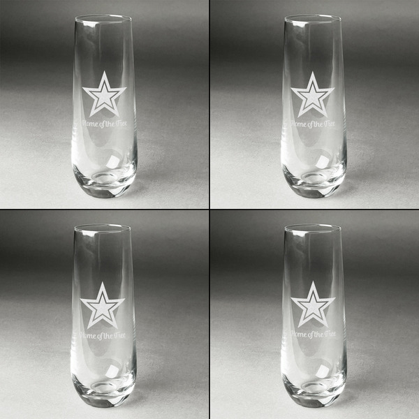 American Quotes Champagne Flute - Set of 4 - Approval