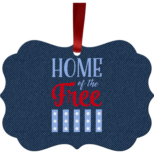 Custom American Quotes Metal Frame Ornament - Double Sided