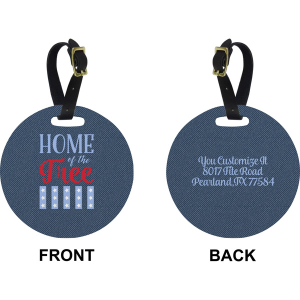 American Quotes Circle Luggage Tag (Front + Back)
