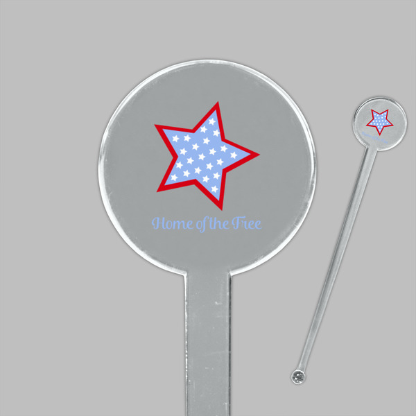 American Quotes Clear Plastic 7" Stir Stick - Round - Closeup