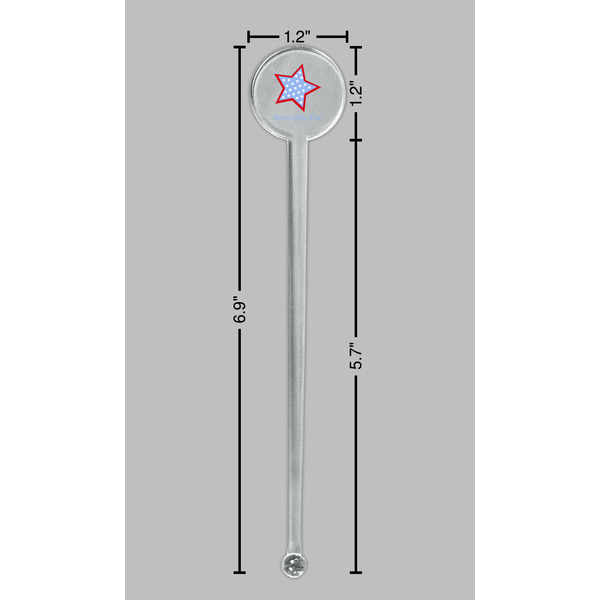 American Quotes Clear Plastic 7" Stir Stick - Round - Dimensions