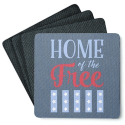 American Quotes Square Rubber Backed Coasters - Set of 4