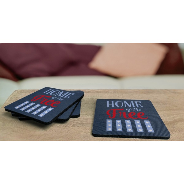 American Quotes Coaster Rubber Back - On Coffee Table