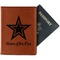 American Quotes Cognac Leather Passport Holder With Passport - Main
