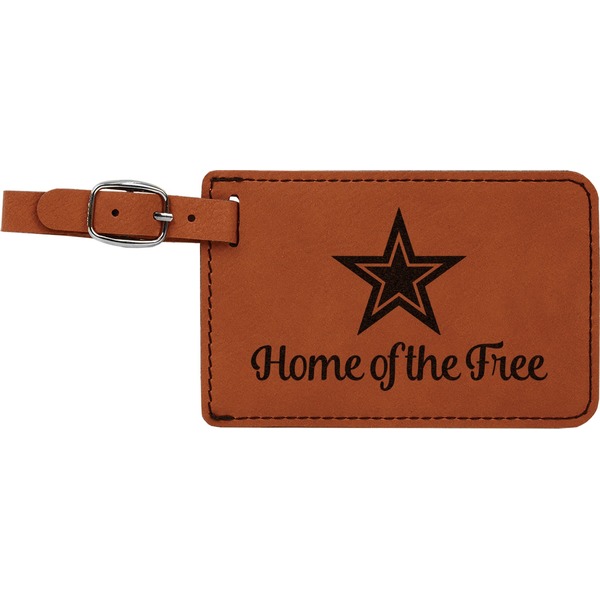 Custom American Quotes Leatherette Luggage Tag (Personalized)