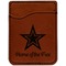 American Quotes Cognac Leatherette Phone Wallet close up