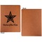 American Quotes Cognac Leatherette Portfolios with Notepad - Large - Single Sided - Apvl