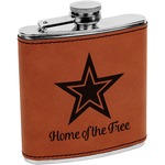 American Quotes Leatherette Wrapped Stainless Steel Flask (Personalized)