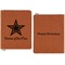 American Quotes Cognac Leatherette Zipper Portfolios with Notepad - Double Sided - Apvl