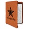 American Quotes Cognac Leatherette Zipper Portfolios with Notepad - Main