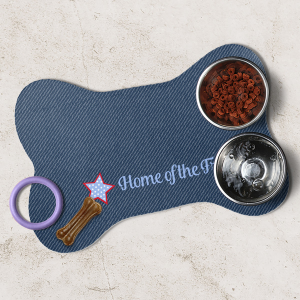 American Quotes Dog Bone Shaped Mat Lifestyle