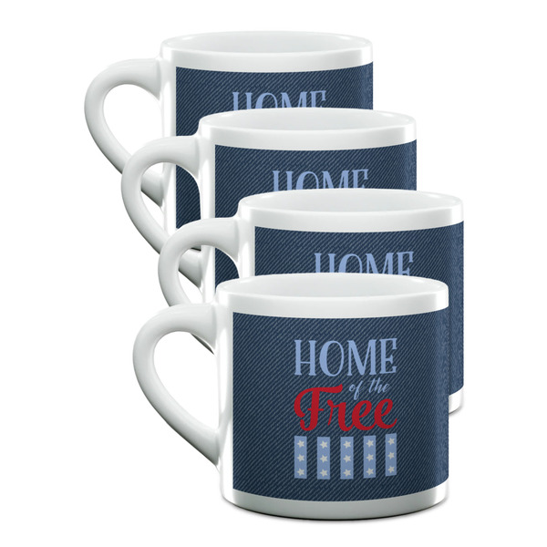 Custom American Quotes Double Shot Espresso Cups - Set of 4
