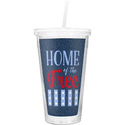 American Quotes Double Wall Tumbler with Straw