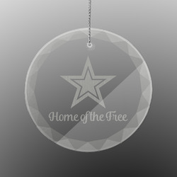 American Quotes Engraved Glass Ornament - Round