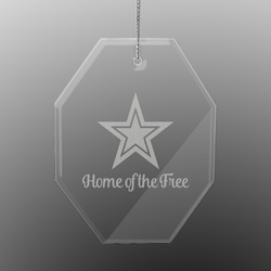 American Quotes Engraved Glass Ornament - Octagon
