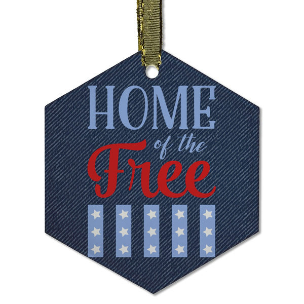 Custom American Quotes Flat Glass Ornament - Hexagon