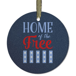 American Quotes Flat Glass Ornament - Round