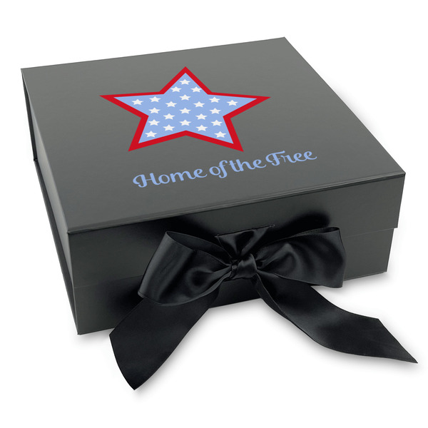 Custom American Quotes Gift Box with Magnetic Lid - Black