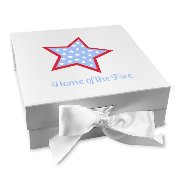 Custom American Quotes Gift Box with Magnetic Lid - White