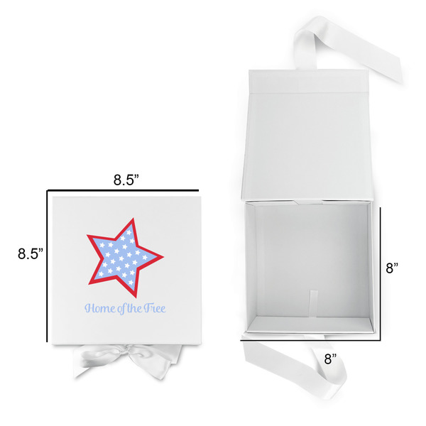 American Quotes Gift Boxes with Magnetic Lid - White - Open & Closed