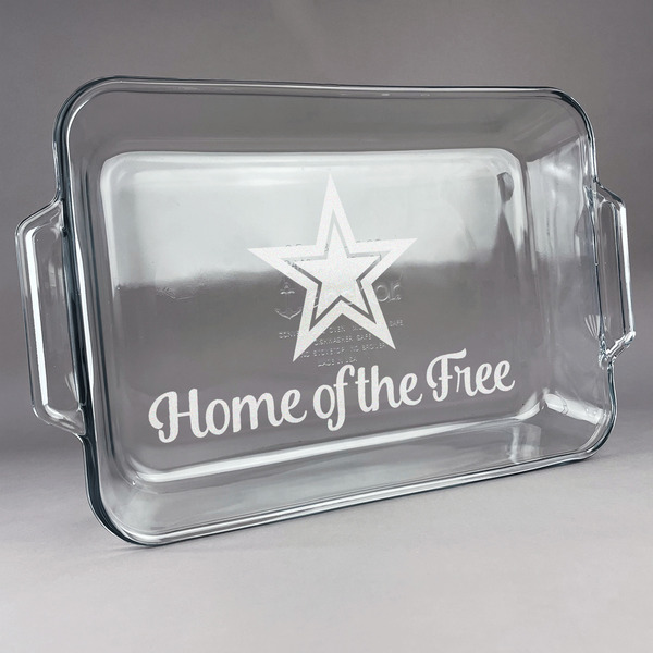 Custom American Quotes Glass Baking and Cake Dish