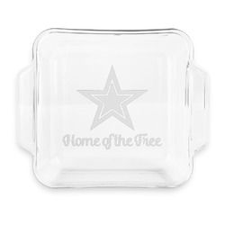 American Quotes Glass Cake Dish with Truefit Lid - 8in x 8in